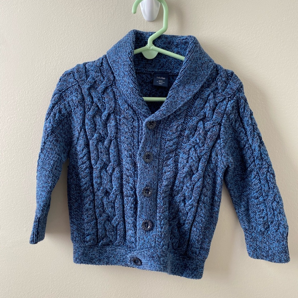 Baby Gap Navy & Black Marled Cardigan Sweater